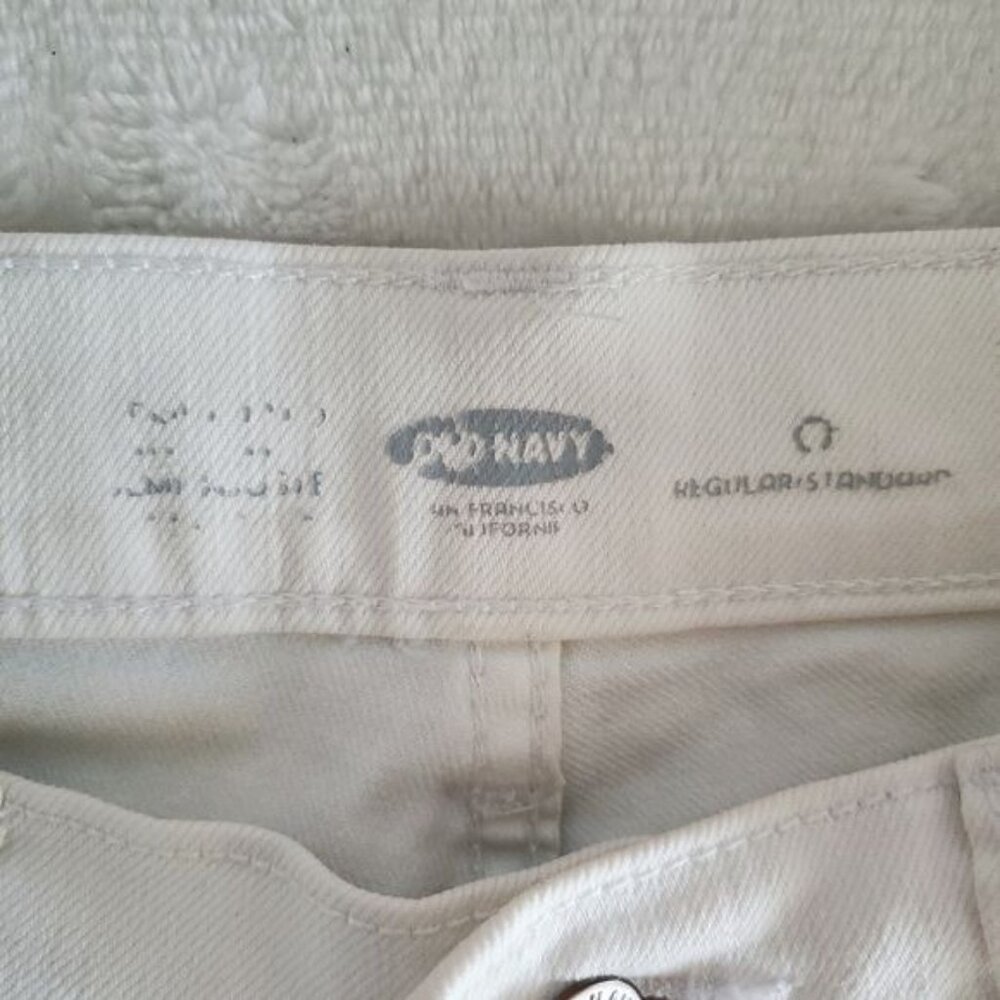 Old Navy womens White denim shorts Size 0 xs Regular midwaist pockets - Picture 3 of 9